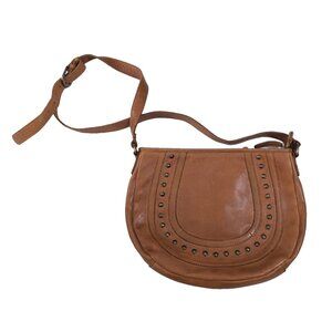 Vilenca Holland Leath Leather Crossbody East West Studded Shoulder/Crossbody Bag